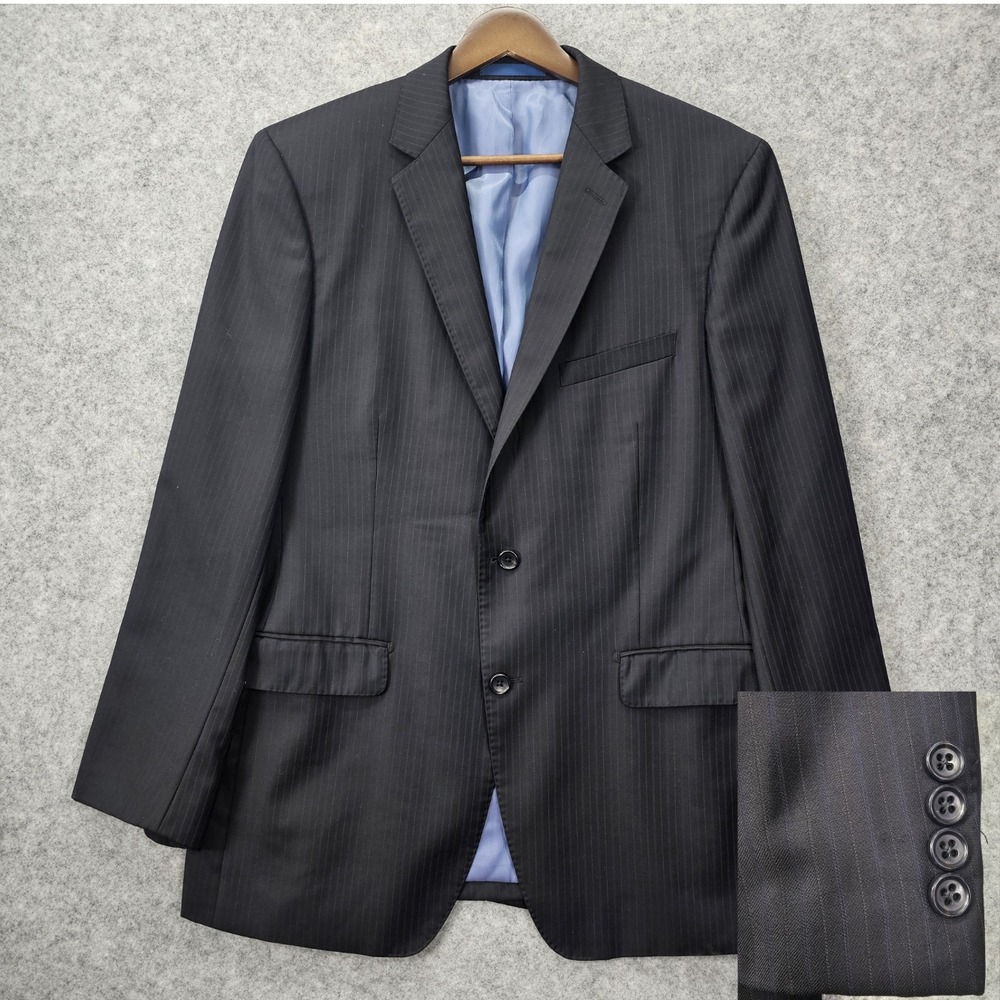 Paul Betenly Sport Coat Men 38R Small Navy Pinstripe Old Money Lanificio FILARTE